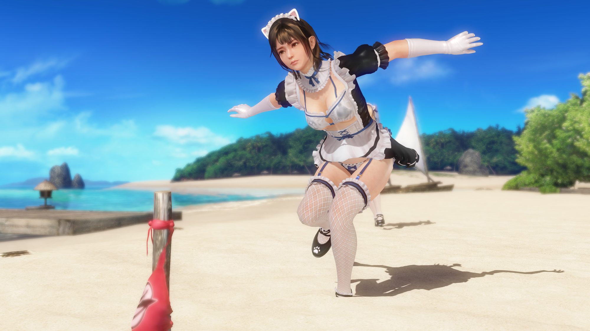 DOAXVV ビーチフラッグ みさき SSR「きまぐれニャンメイド」