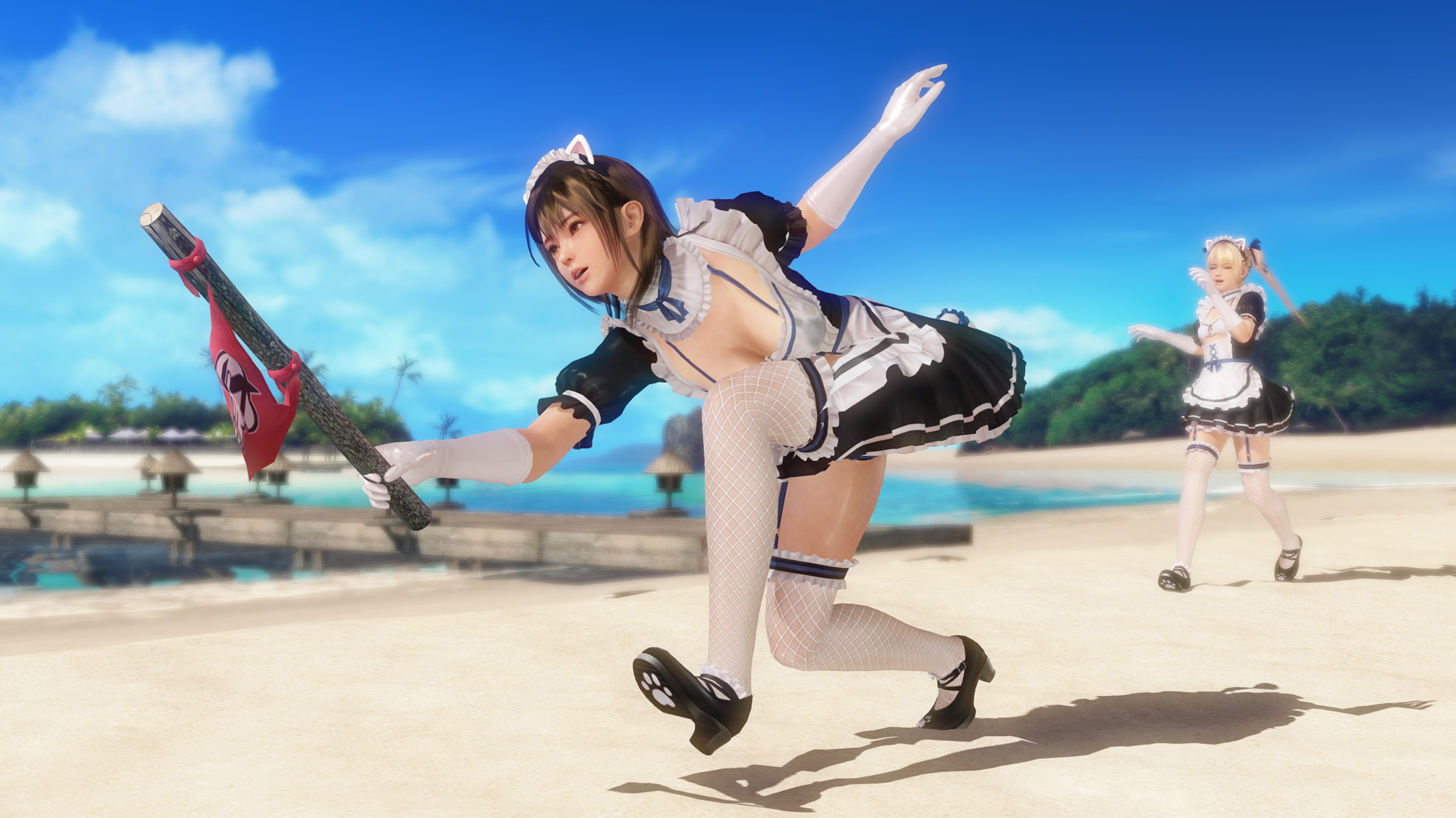 DOAXVV ビーチフラッグ みさき SSR「きまぐれニャンメイド」